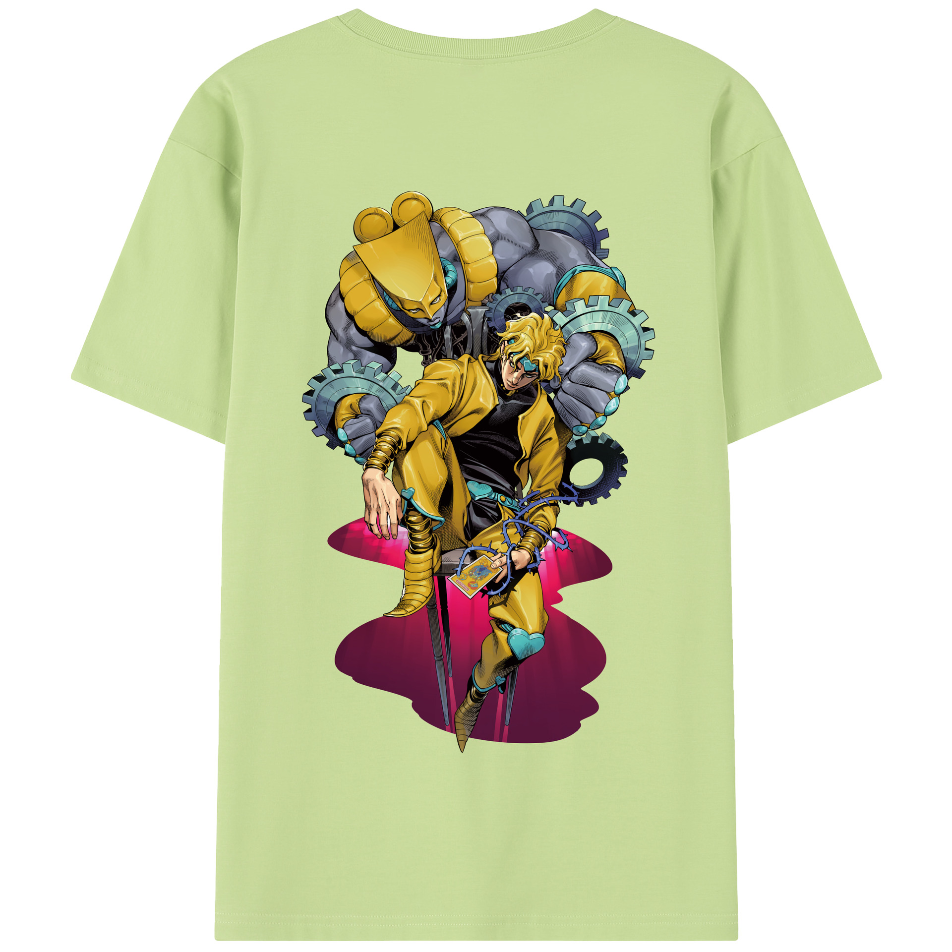 （画像用） ジョジョの奇妙な冒険 ディオ?ブランドー JoJo's Bizarre Adventure Dio Brando 綿100％半袖Tシャツ（背面プリント）